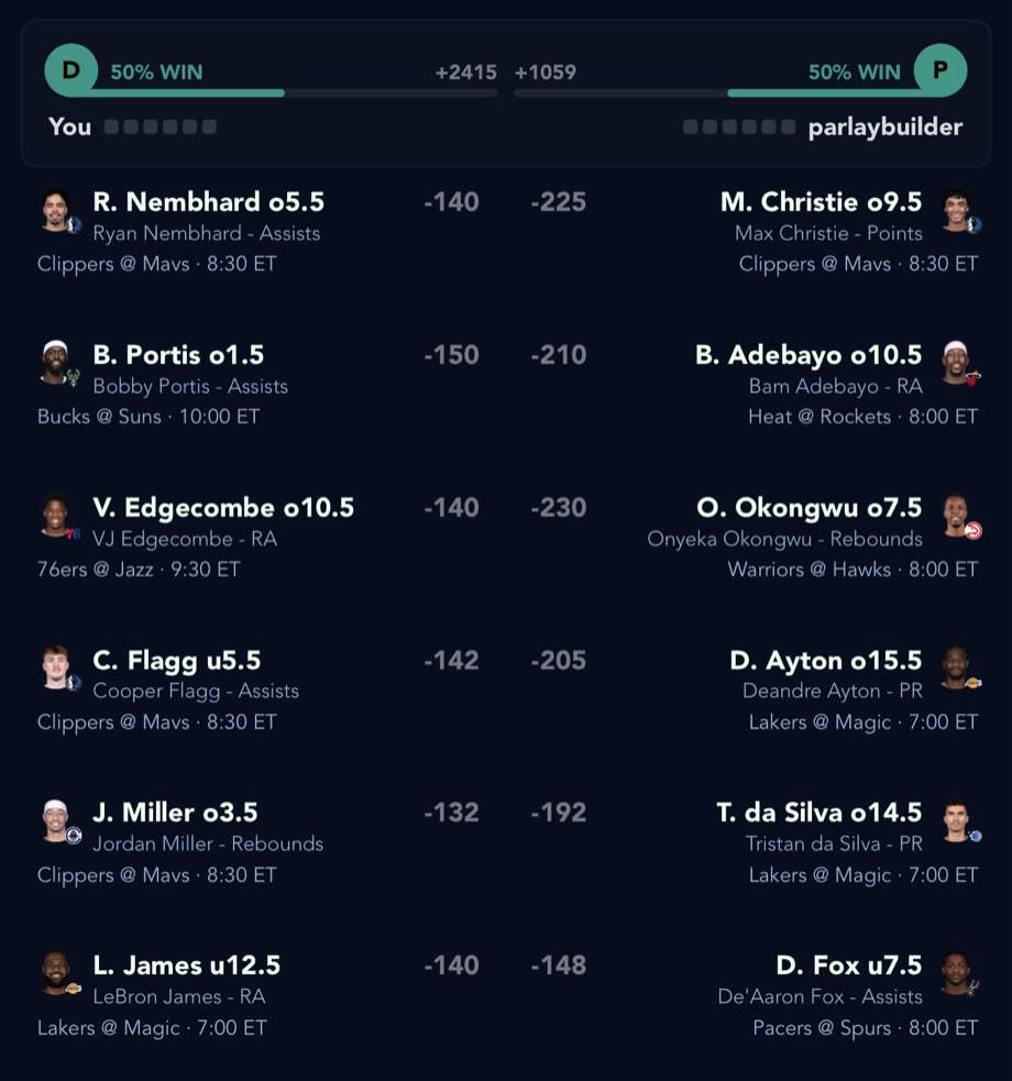 ParlayBuilder duels — challenge friends